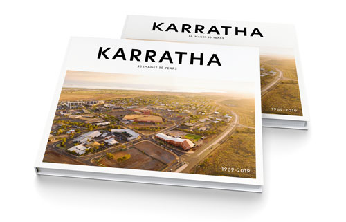 Image showing book cover design of Karratha: 50 Years 50 Images 1969–2019.