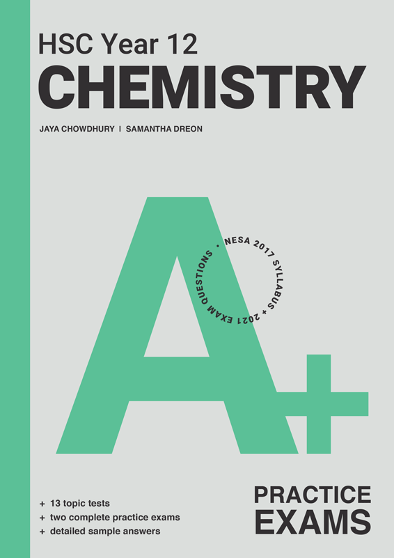 Cover design of Cengage A+ HSC Year 12 Chemistry Advanced Practice Exams.