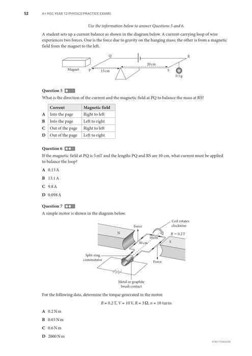 Page 52, Cengage A+ HSC Year 12 Physics Practice Exams.