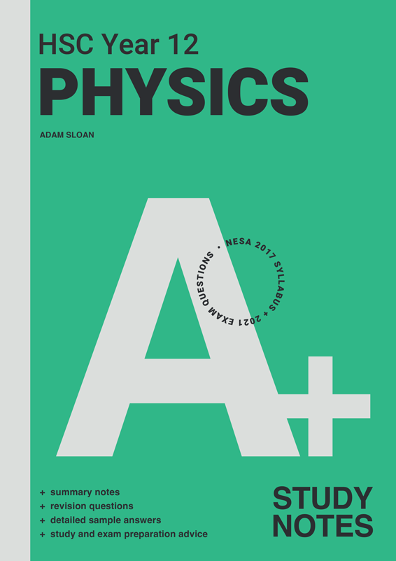 Cover design of Cengage A+ HSC Year 12 Physics Study Notes.