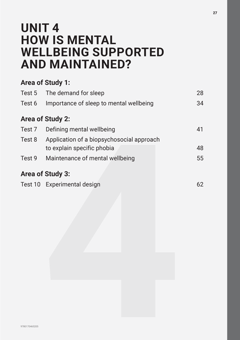 Cengage A+ VCE Units 3 & 4 Psychology Practice Exam, page 44, Unit 4: How is mental wellbeing supported and maintained?
