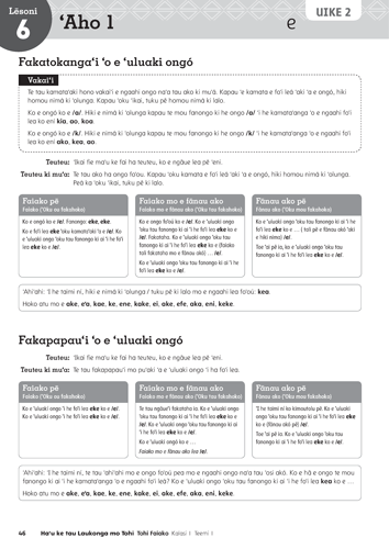 PEARL Learning Materials for Tonga: page from the Teacher Guide